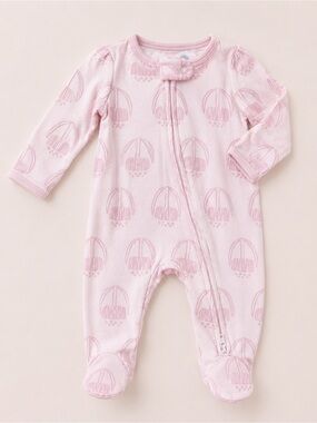 Cloud Island - Double Zipper Sleeper W/ Pink Floral Print (Modal) - NB